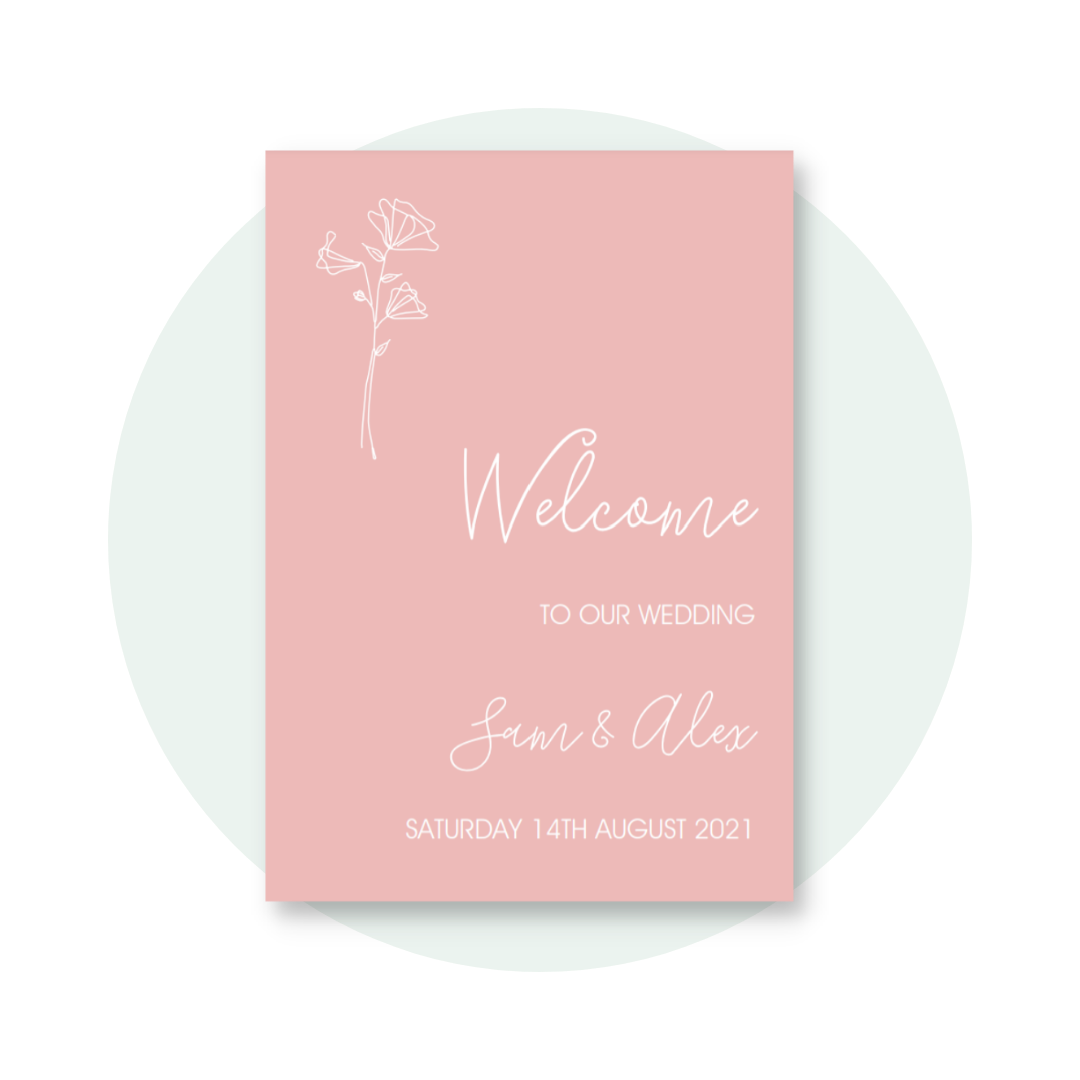 Naomi Welcome Sign in Pink